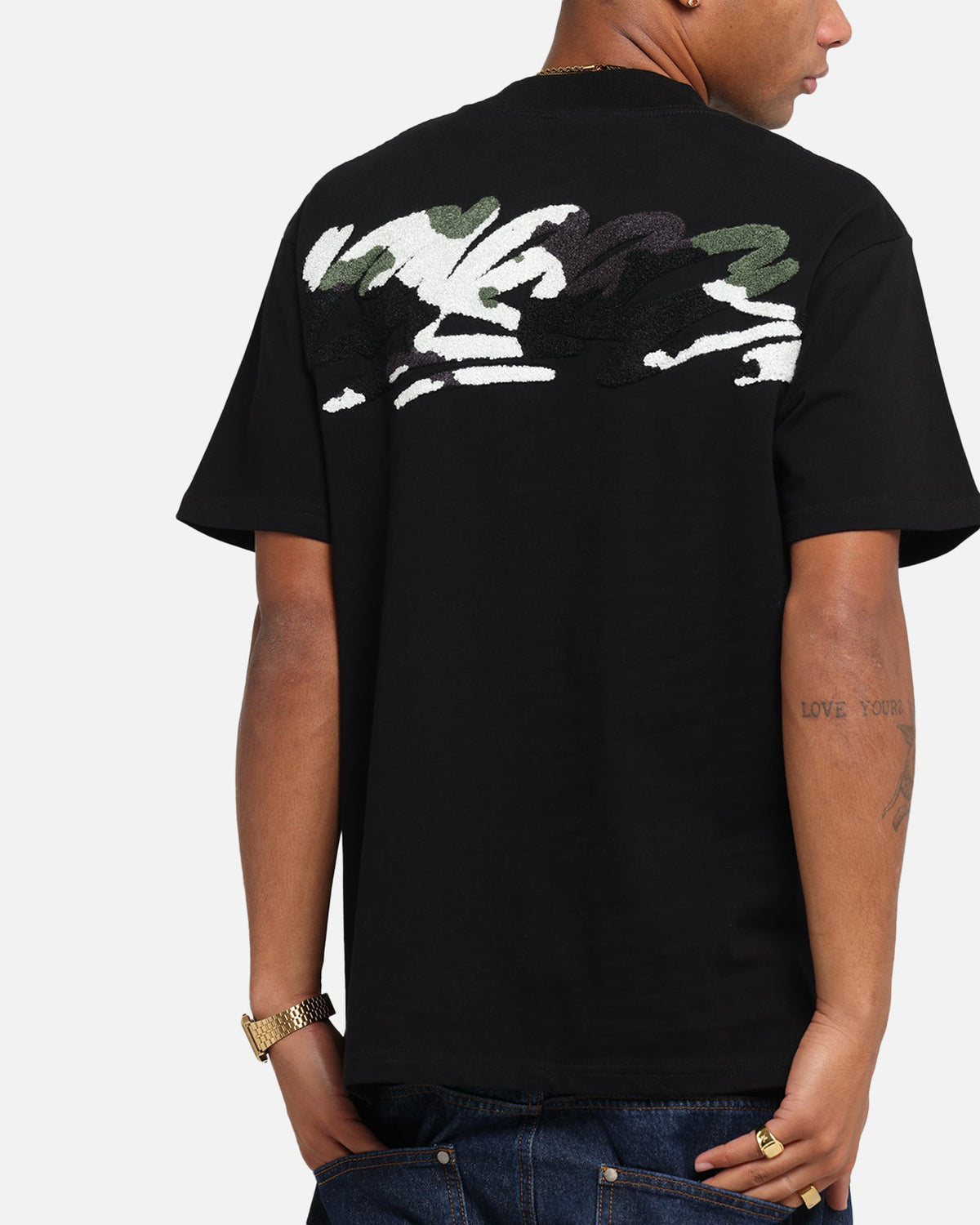 Carre Tag Mockneck T-Shirt Black