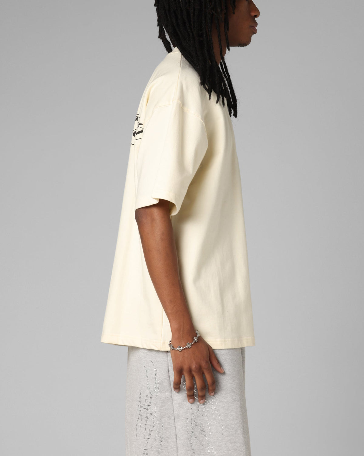 Loiter Script Boxy T-Shirt Off White