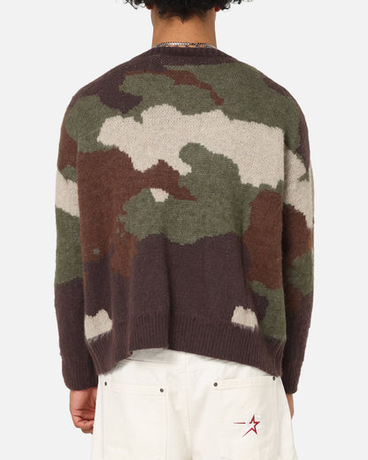 Carre Camo Brushed Sweater Woodland Camo