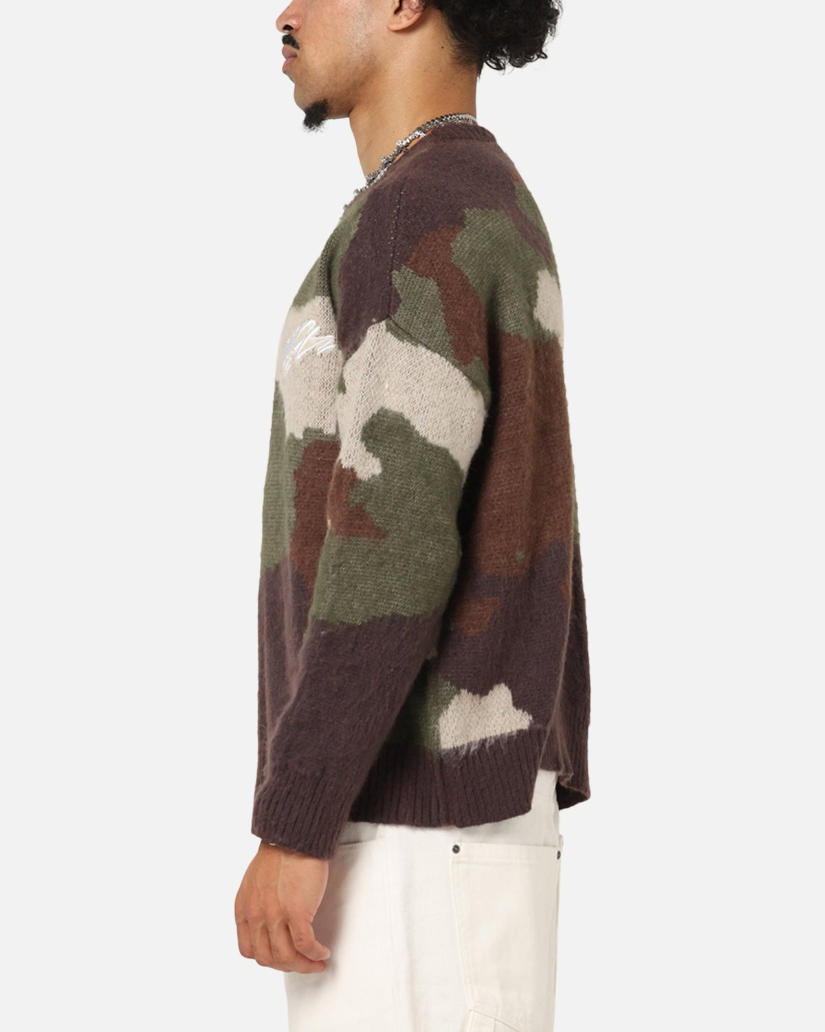 Carre Camo Brushed Sweater Woodland Camo