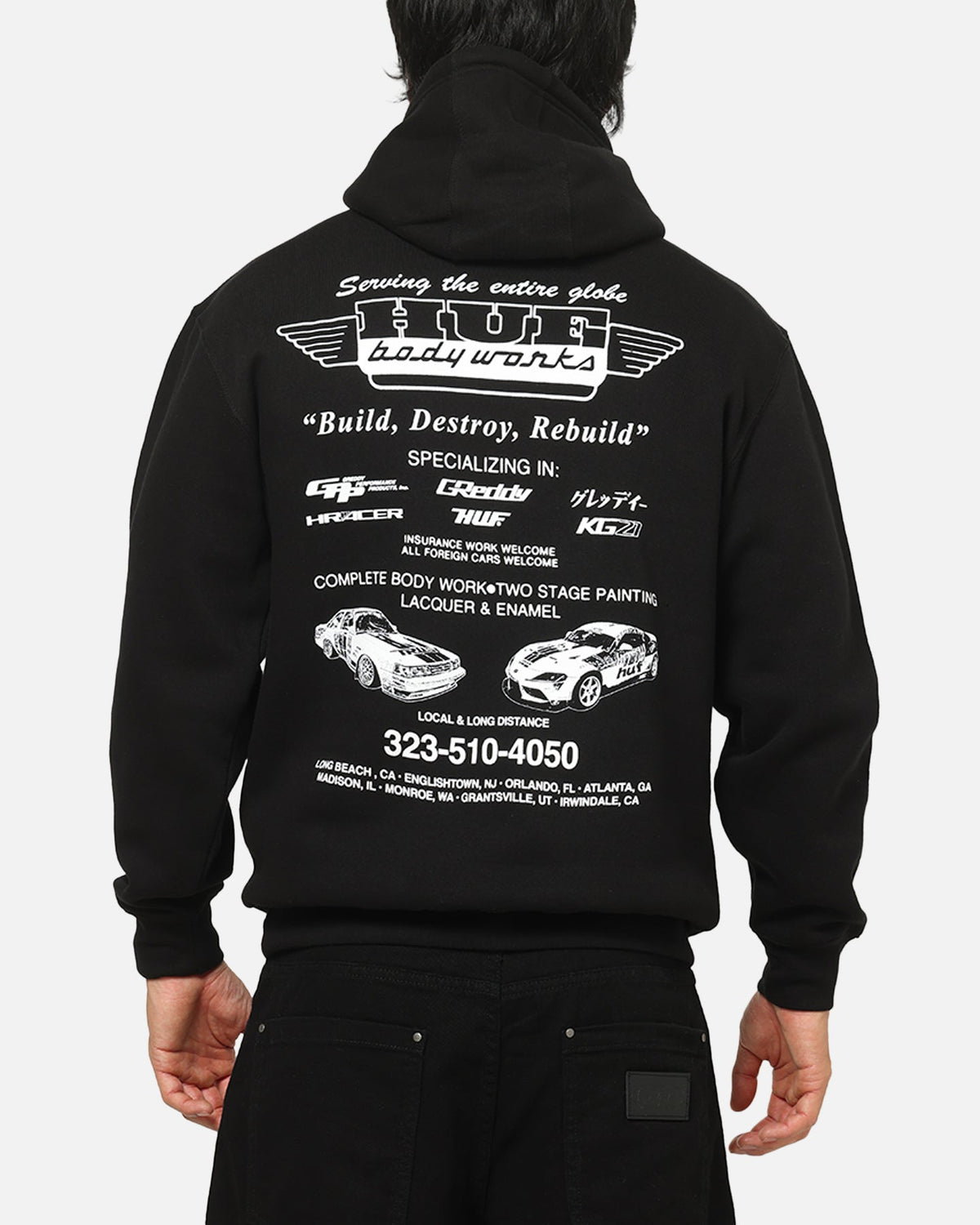Huf X Greddy Body Works Hoodie Black