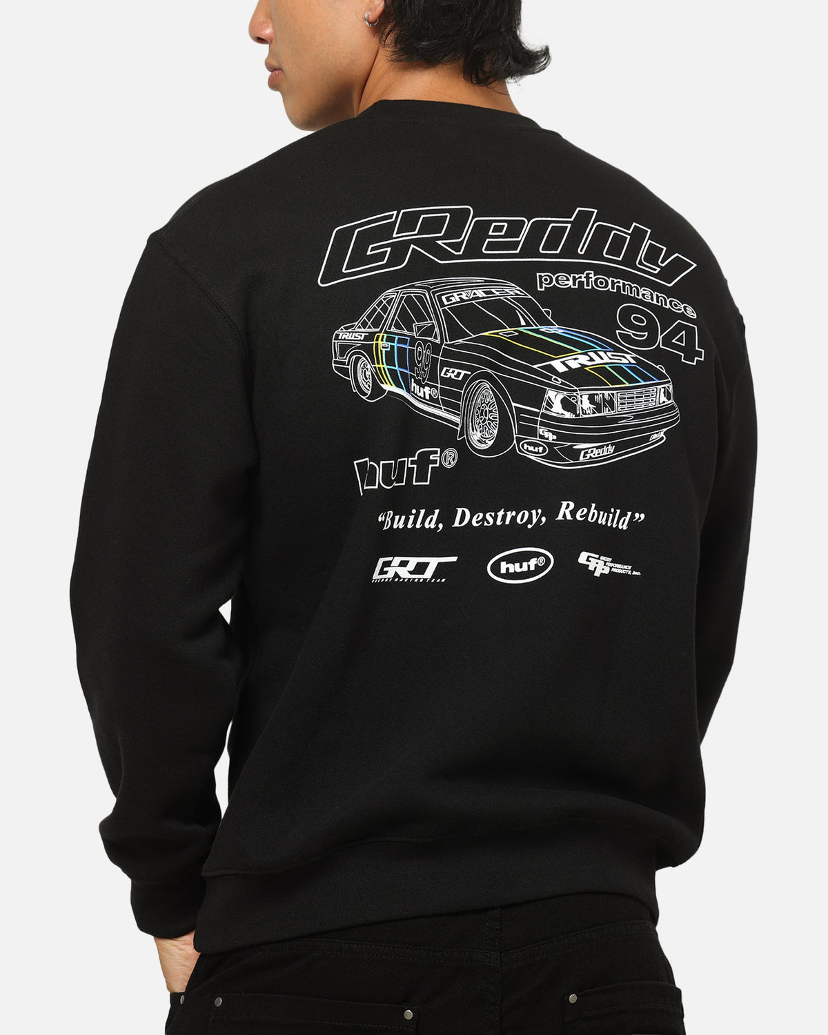 Huf X Greddy Retro Mod Crewneck Black