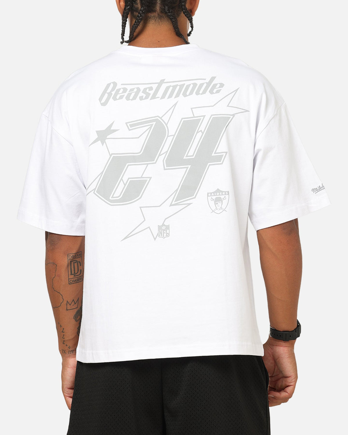 Mitchell & Ness Las Vegas Raiders Beastmode 24 Boxy T-Shirt White