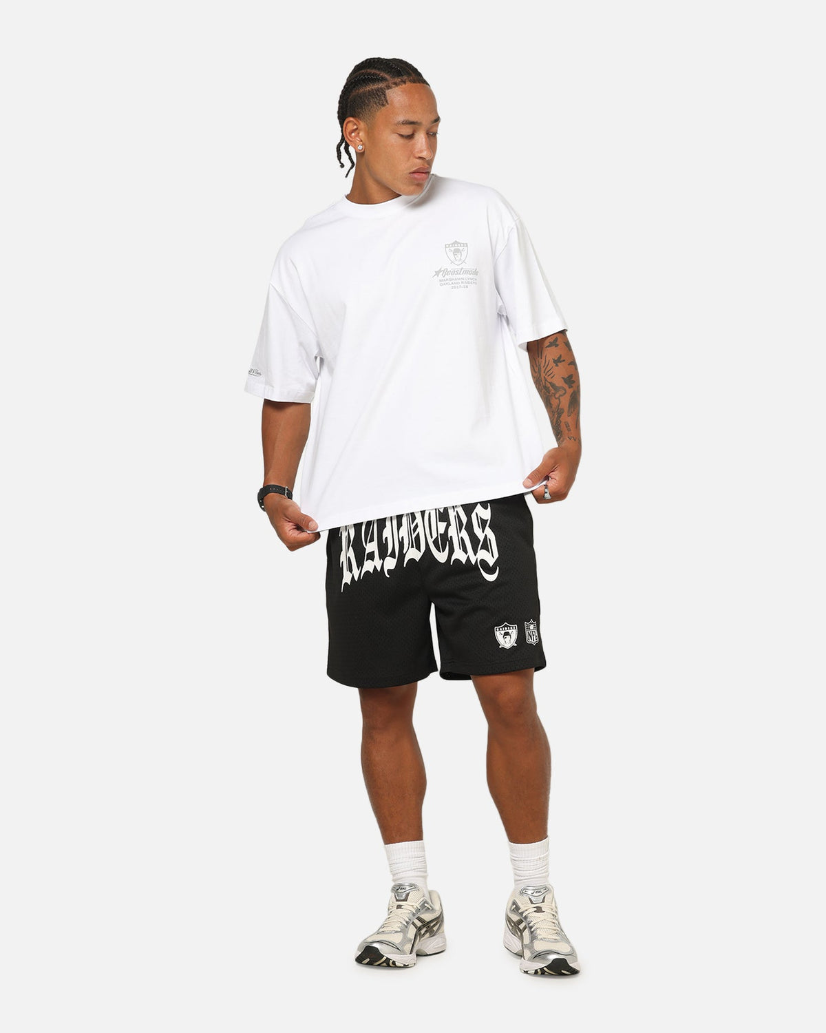 Mitchell & Ness Las Vegas Raiders Beastmode 24 Boxy T-Shirt White