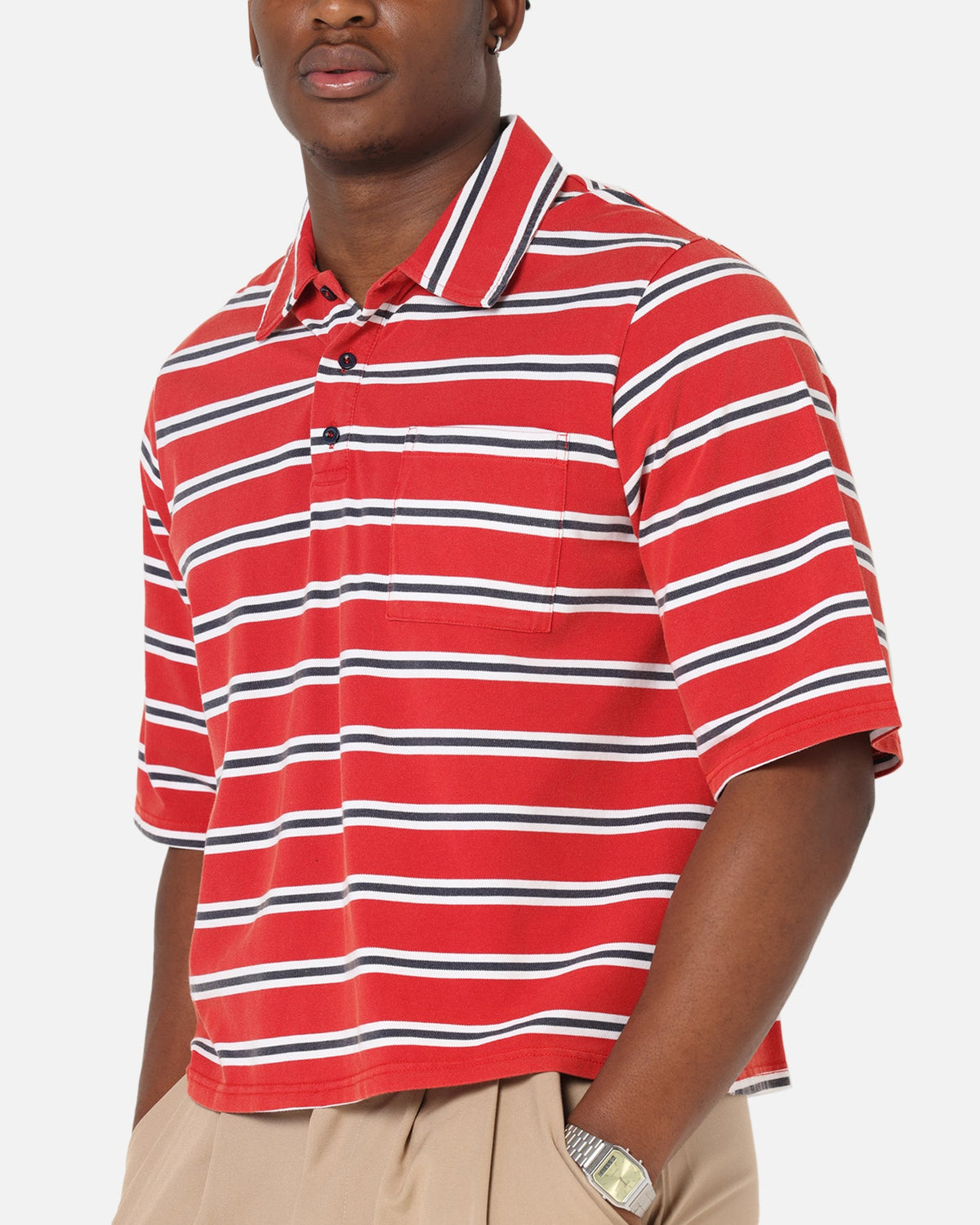 XXIII Striped Polo T-Shirt Red Stripe