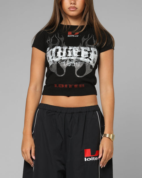 Loiter Women's Lowrider Crop T-Shirt Black