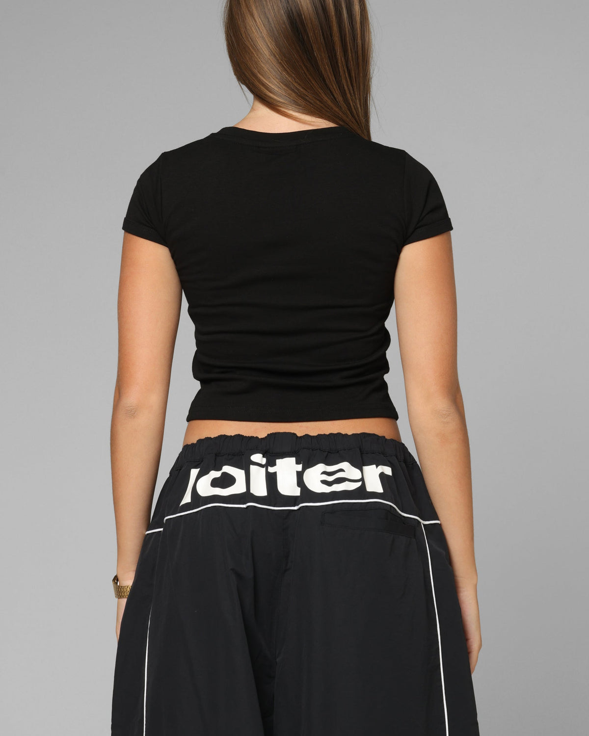 Loiter Women's Lowrider Crop T-Shirt Black