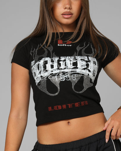 Loiter Women's Lowrider Crop T-Shirt Black