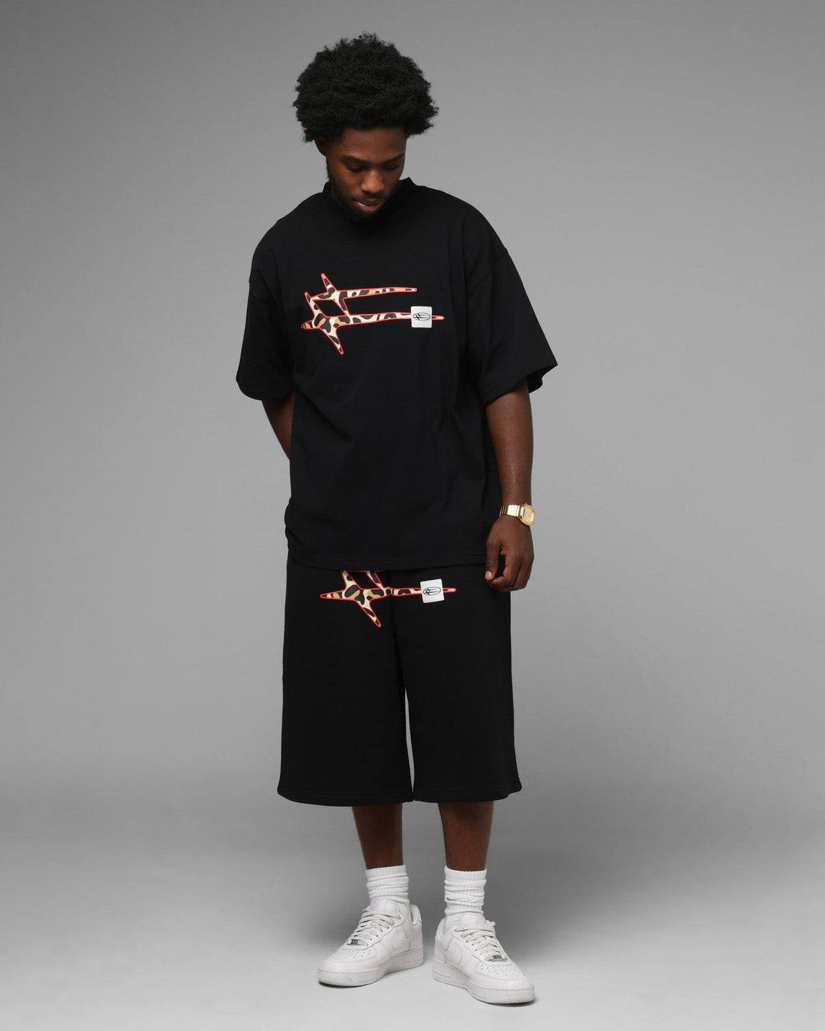 Loiter Hybrid Premium T-Shirt Black/Leopard