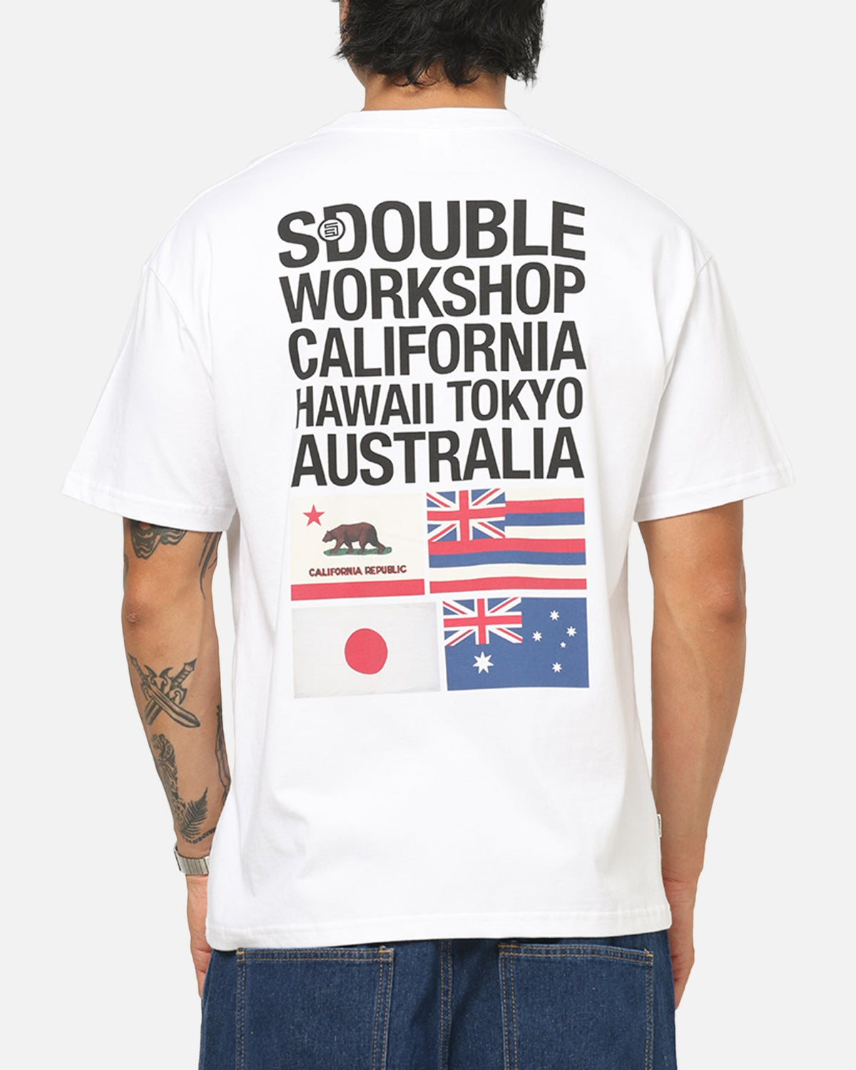 S Double Flags T-Shirt White