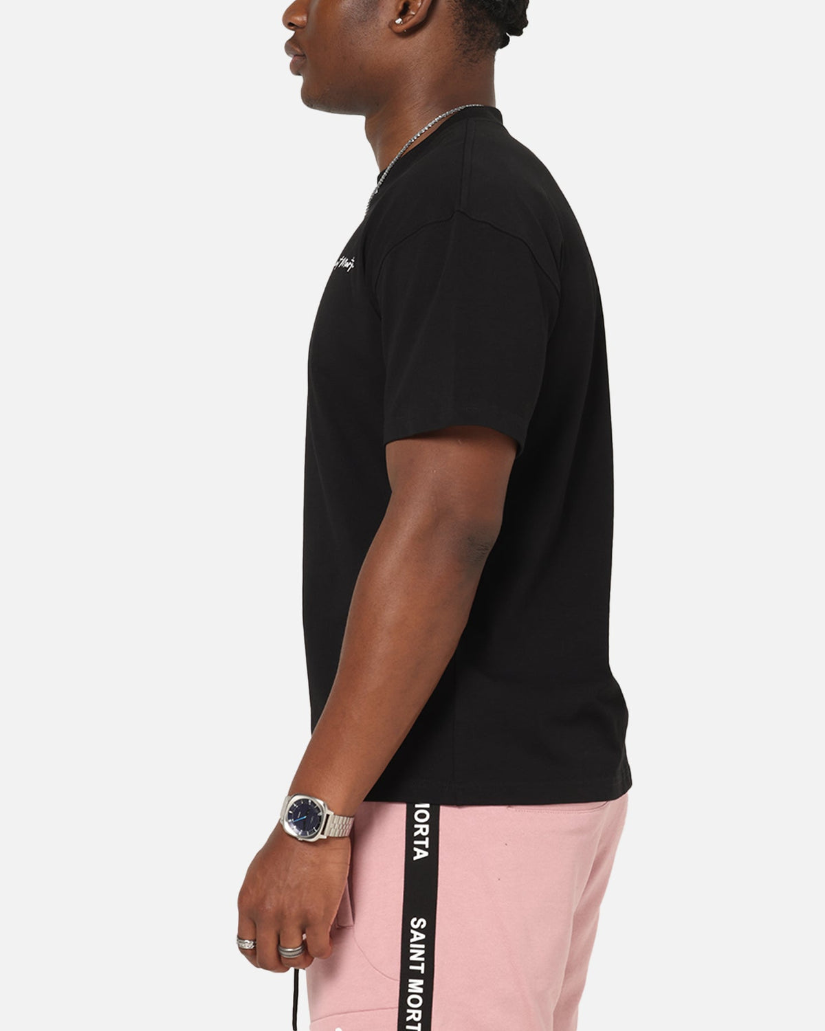 Saint Morta Scription Boxy T-Shirt Black