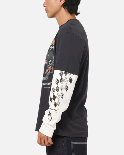 Mitchell & Ness X Mclaren Checkered Vintage Long Sleeve T-Shirt Black/Vintage White