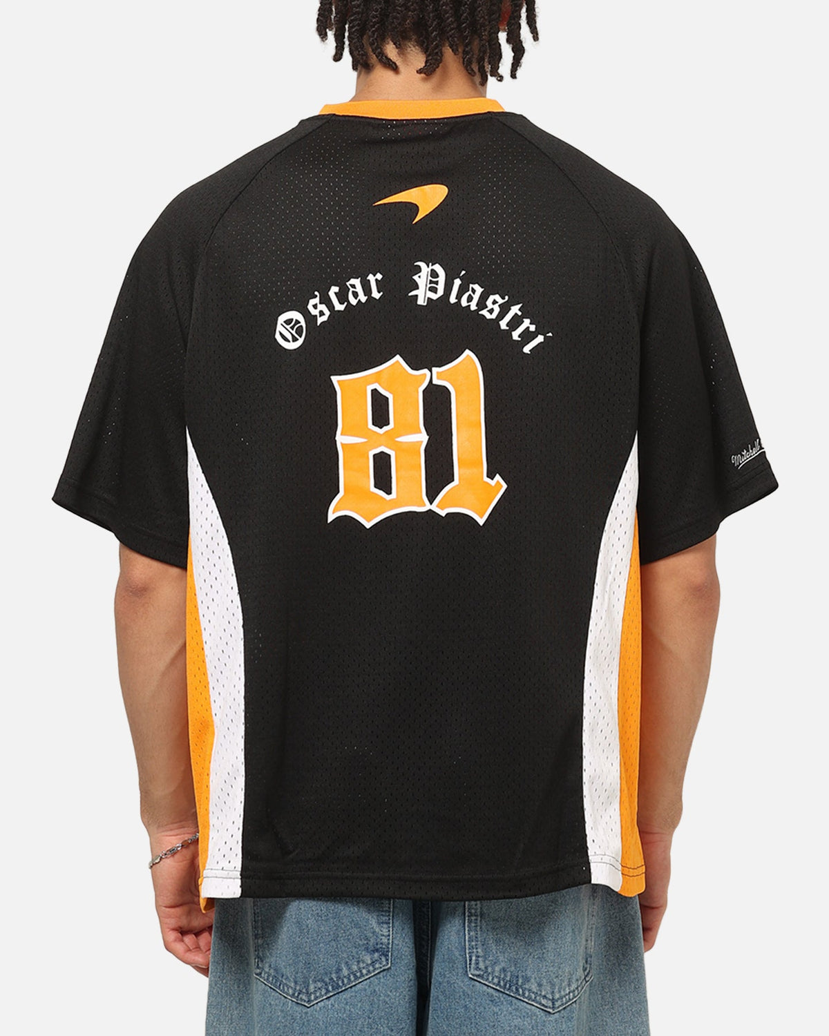 Mitchell & Ness McLaren Oscar Piastri Black Letter Jersey Black/Papaya