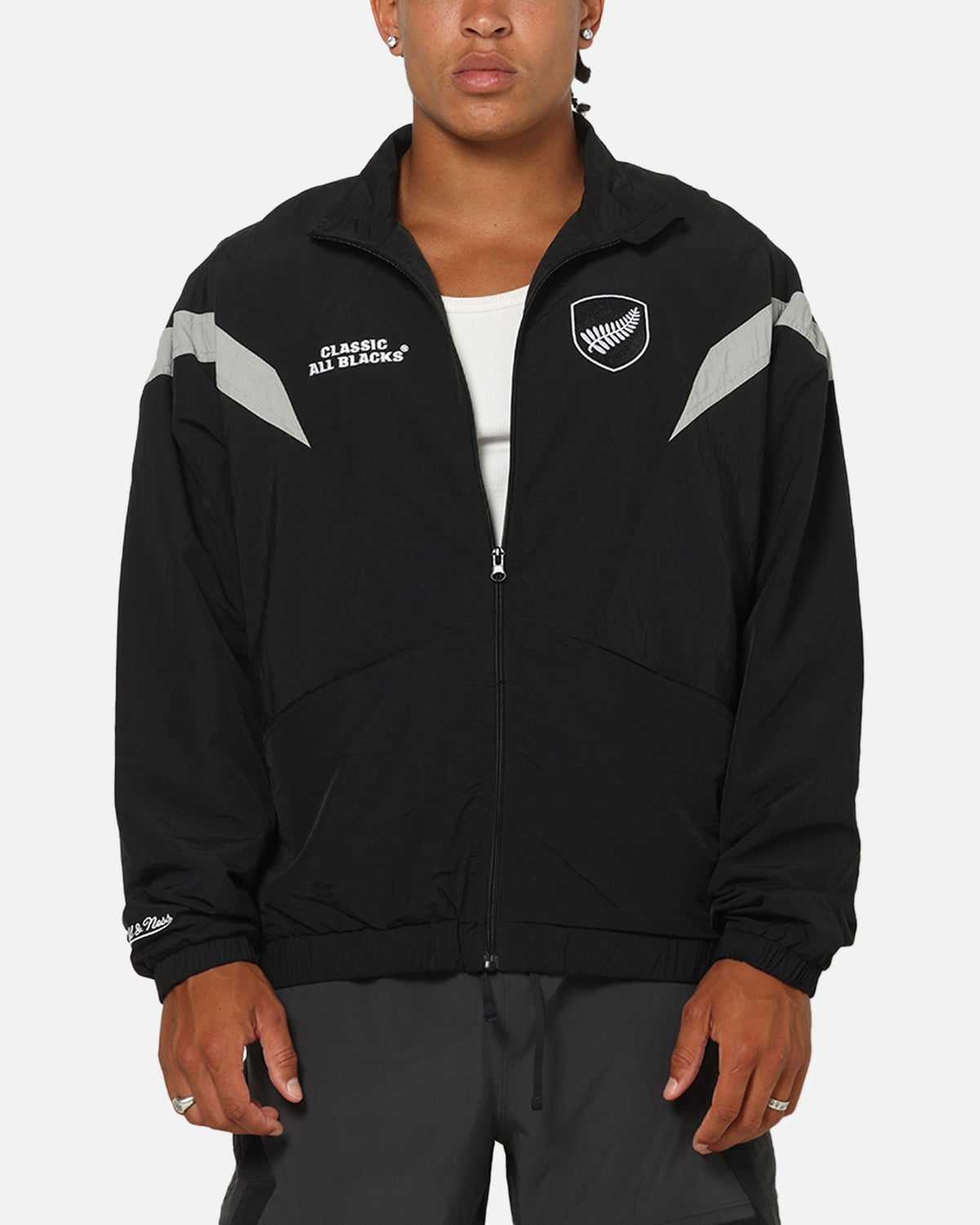 Mitchell & Ness All Blacks Rugby Union Classic Spray Jacket Solid Black