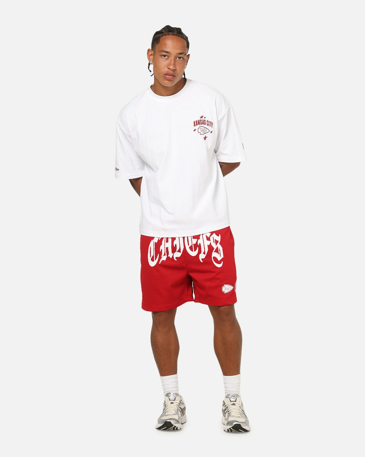 Mitchell & Ness Kansas City Chiefs Stars & Text Boxy T-Shirt White