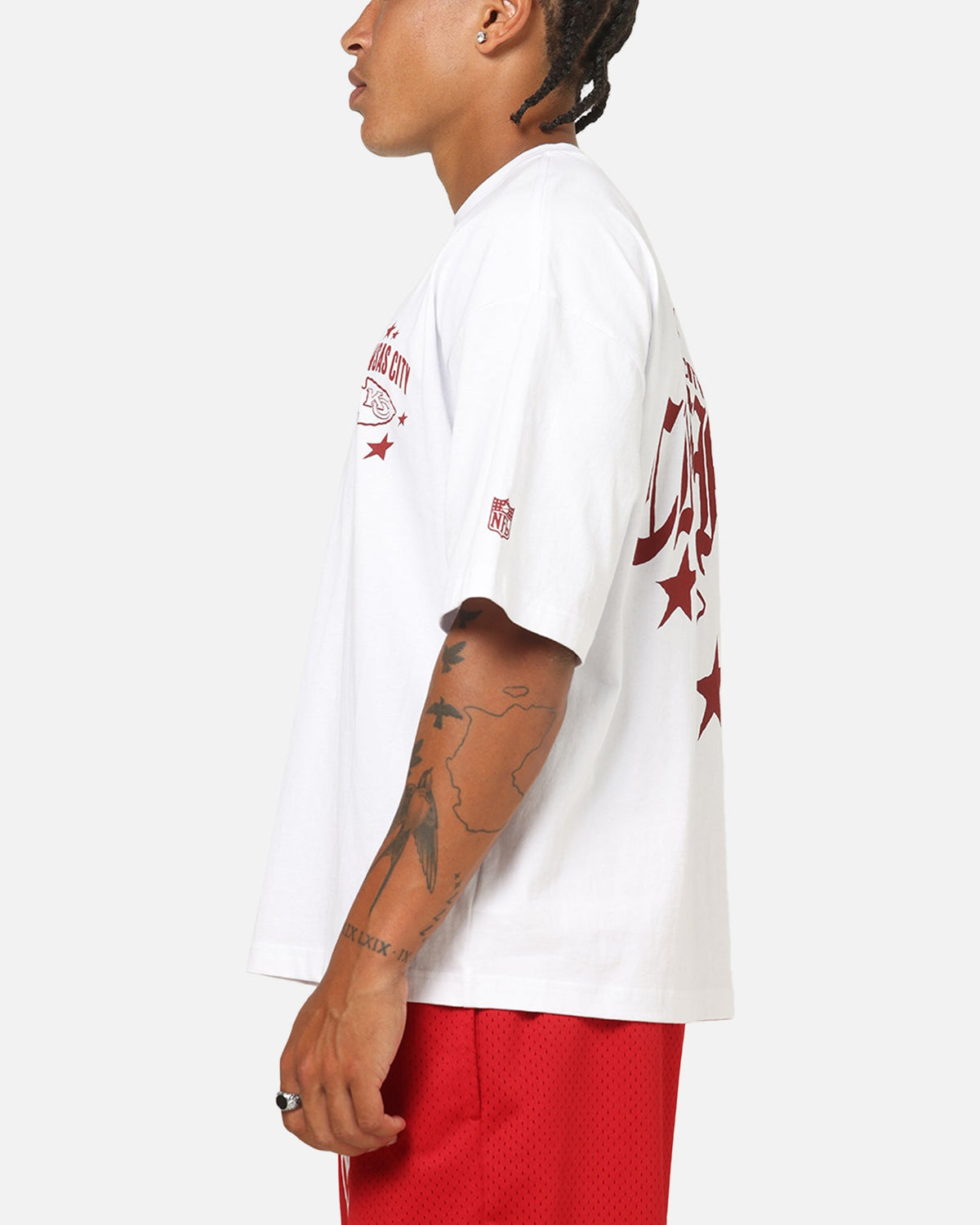 Mitchell & Ness Kansas City Chiefs Stars & Text Boxy T-Shirt White