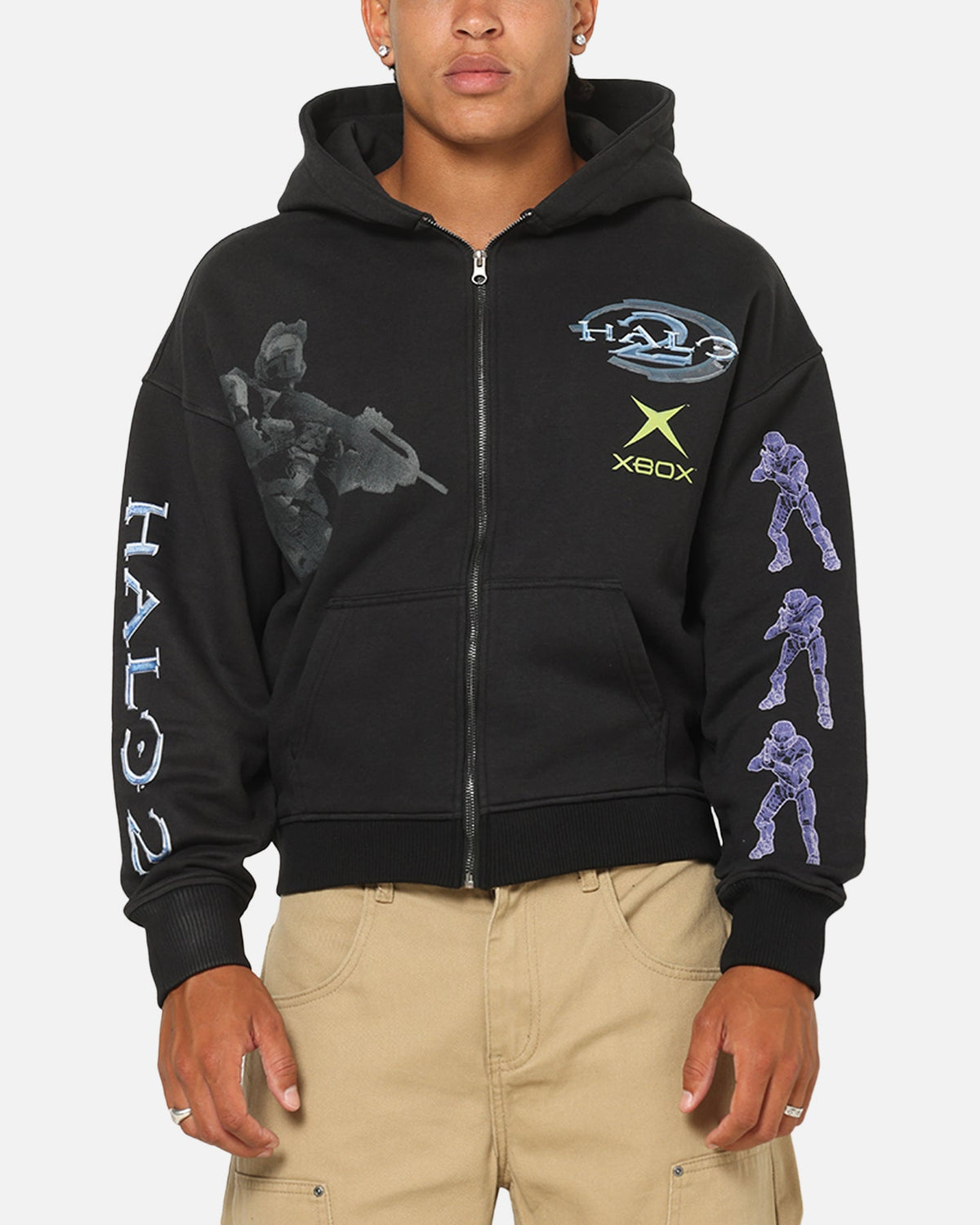73Studio X Halo 2 Multiplayer Zip Hoodie Vintage Black
