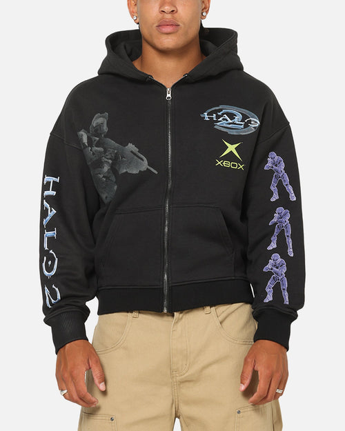 73Studio X Halo 2 Multiplayer Zip Hoodie Vintage Black