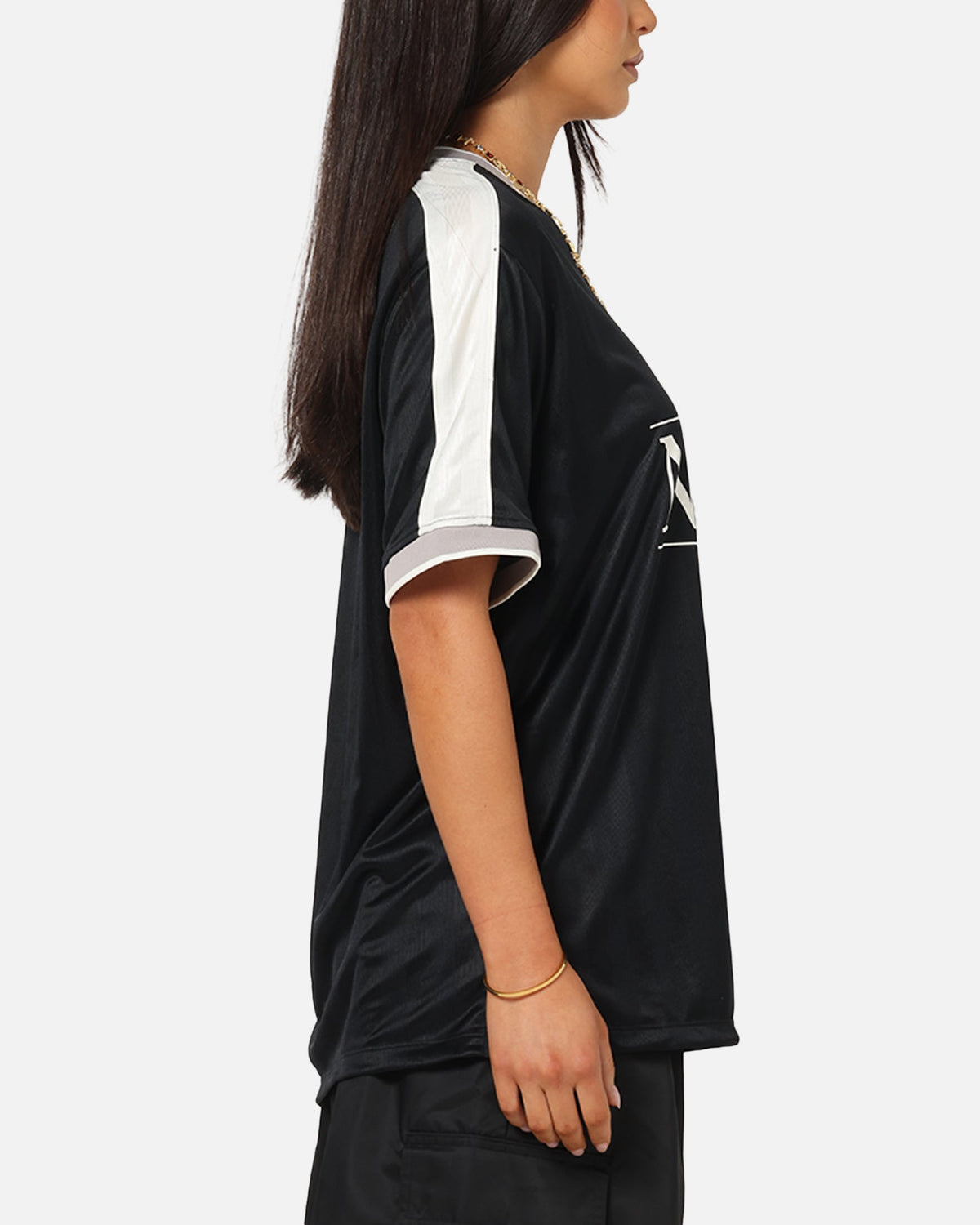 Nike Women's Sportswear V-Neck Jersey Black/White/Grey