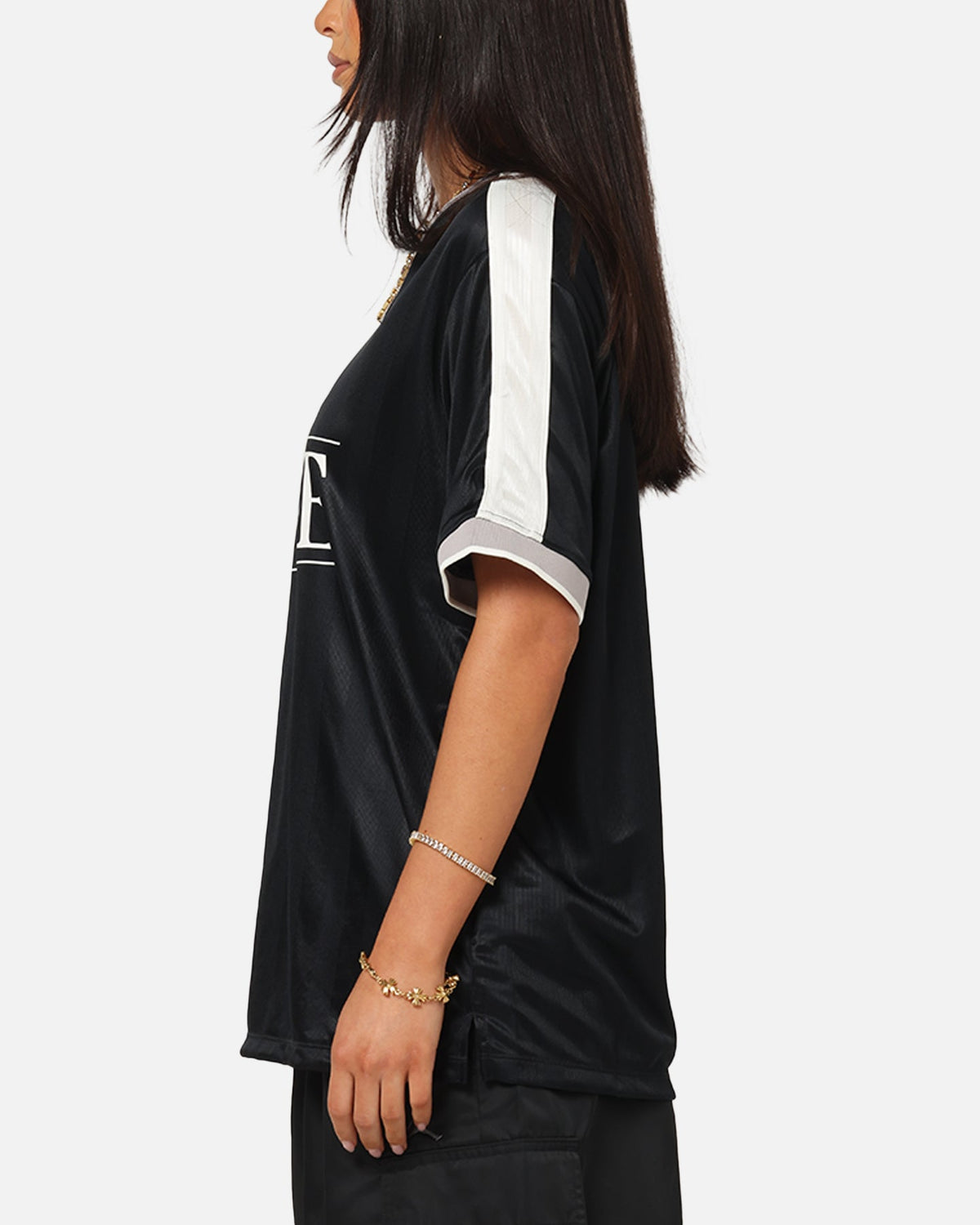 Nike Women's Sportswear V-Neck Jersey Black/White/Grey