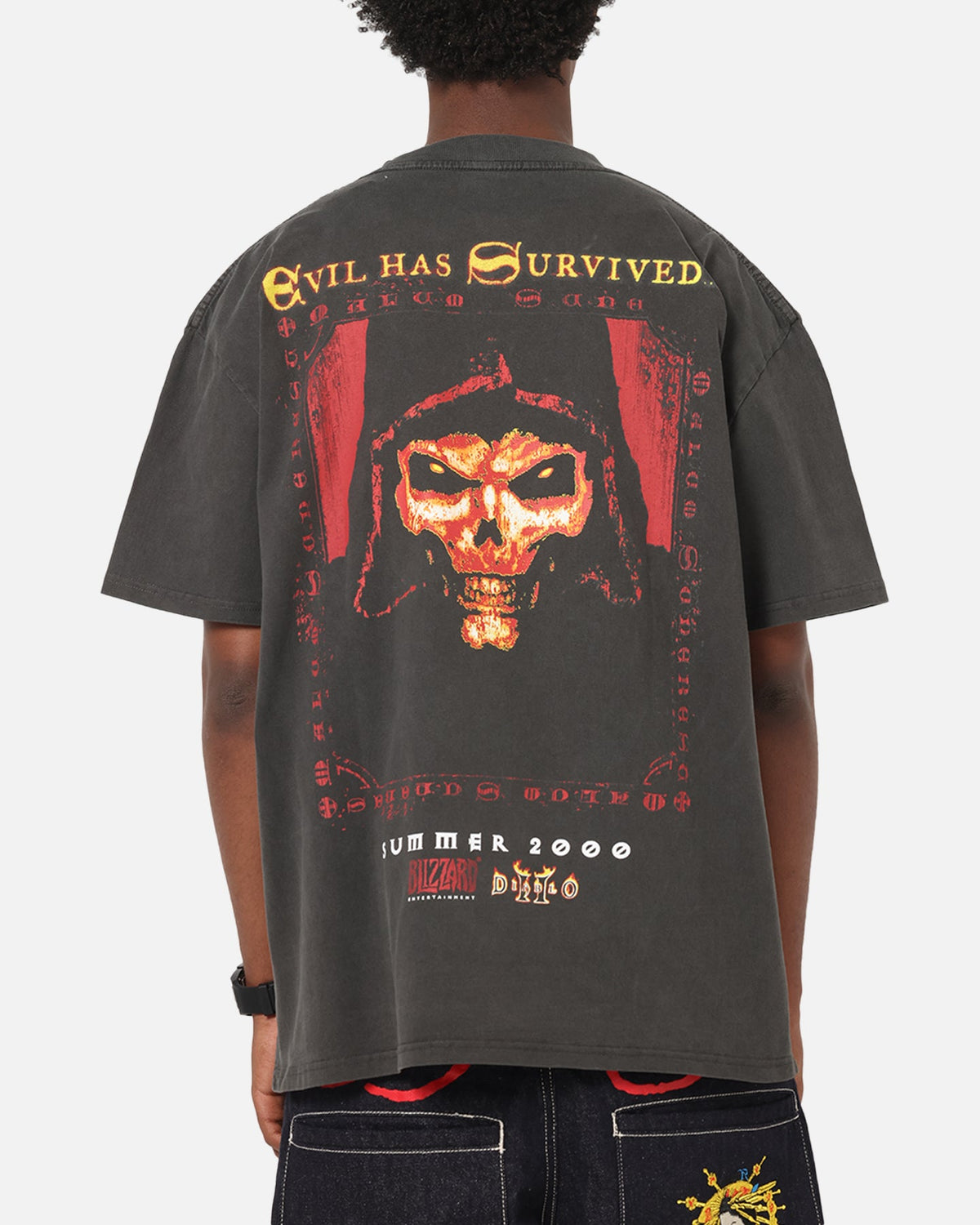 73Studio X Diablo Halloween Summer 2000 Vintage T-Shirt Black Wash