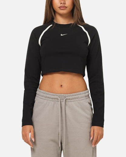 Nike Women's Sportswear Tight Long-Sleeve Cropped Top Black/Black
