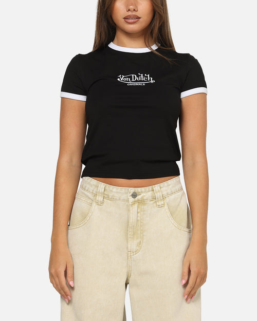 Von Dutch Women's Baby T-Shirt Black/White