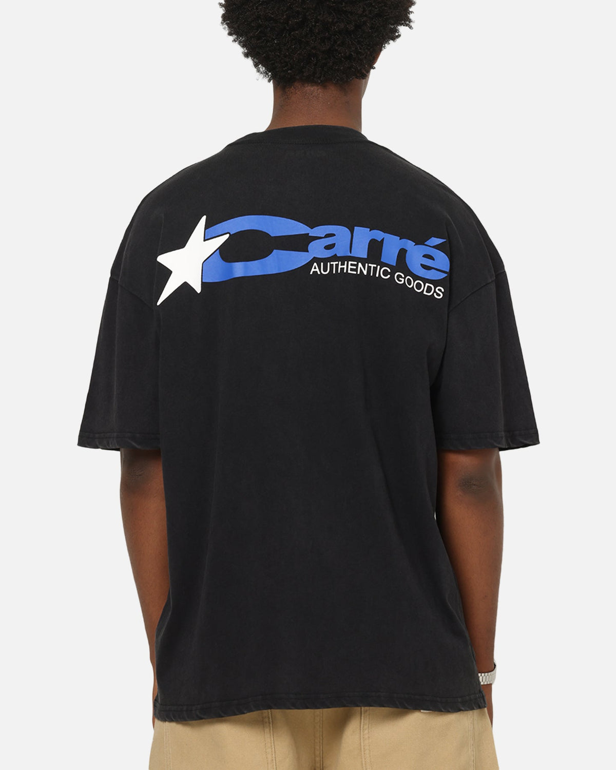 Carre Star Mark T-Shirt Black Acidwash