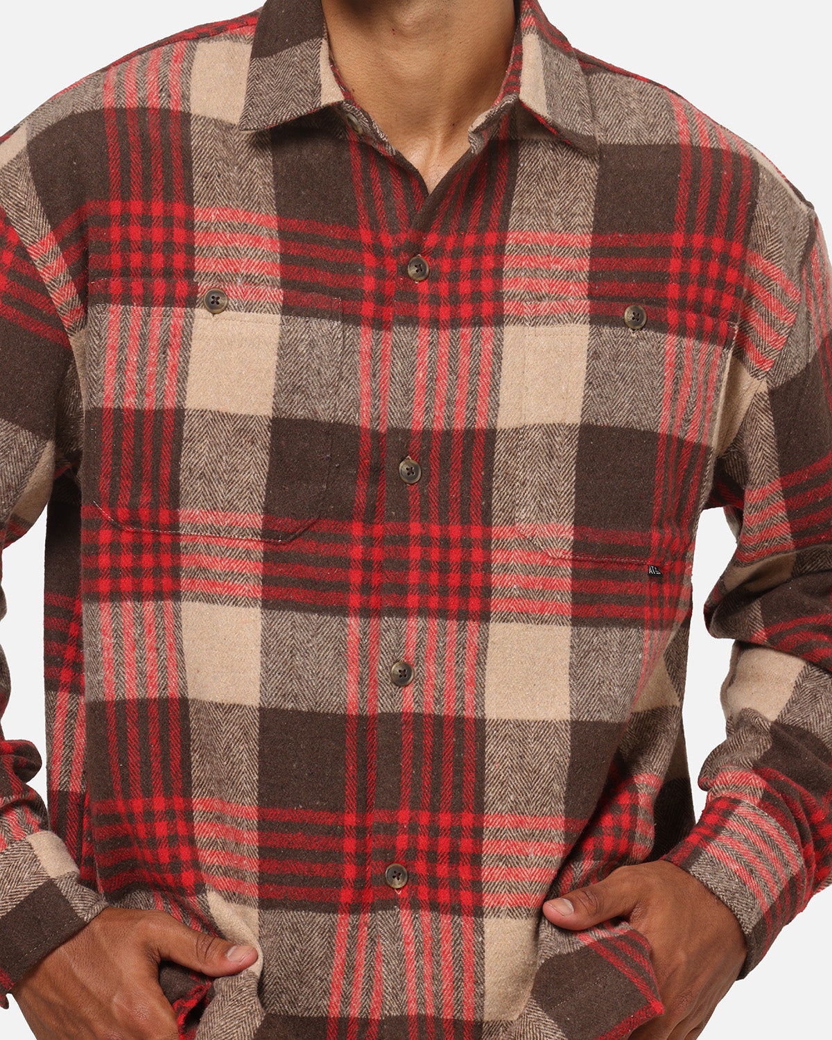 American Thrift Utility Flannel Shirt Brown/Red