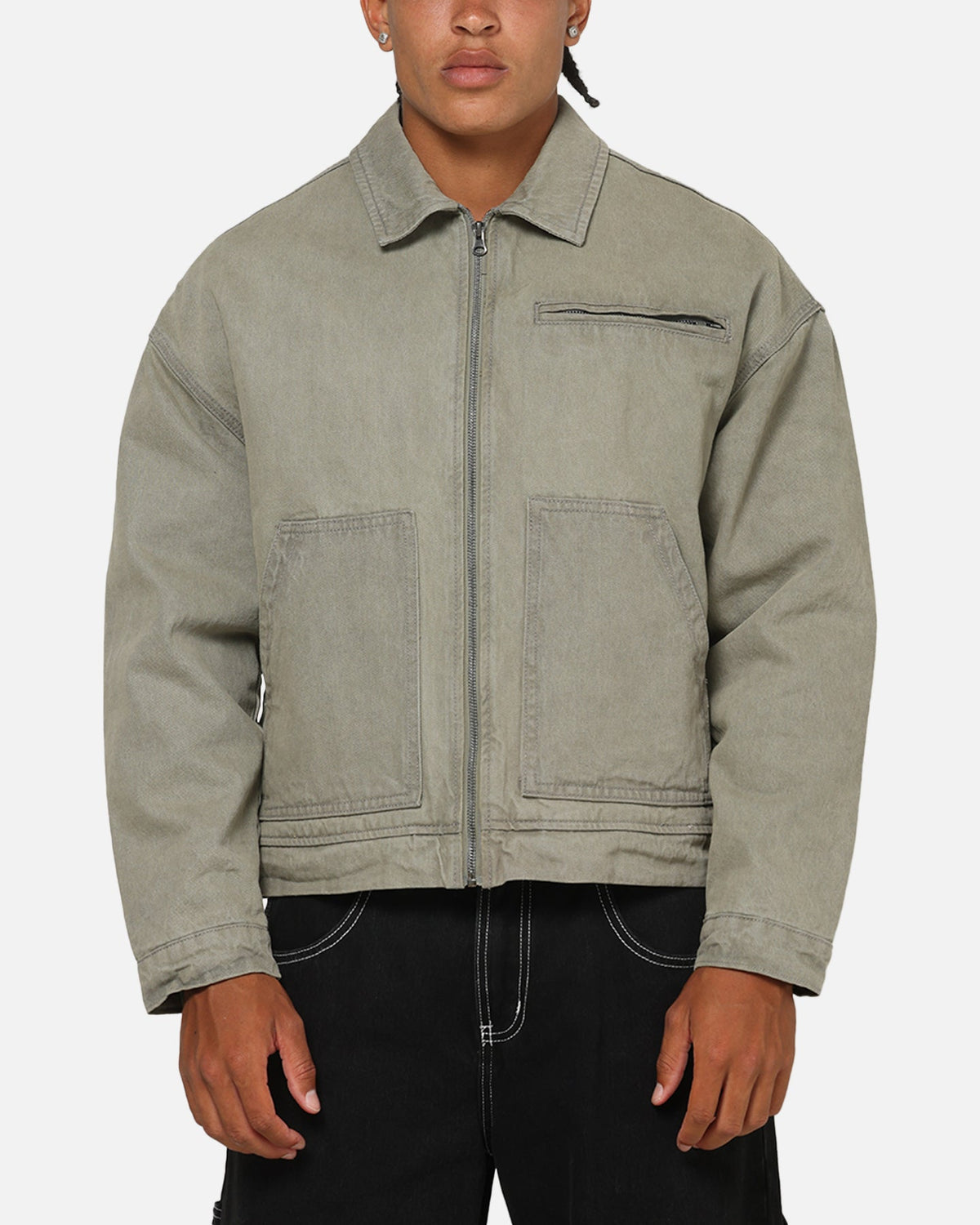 Saint Morta Halo Zip Jacket Washed Grey