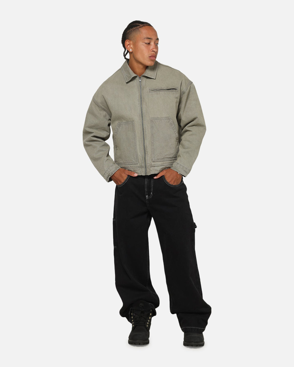 Saint Morta Halo Zip Jacket Washed Grey