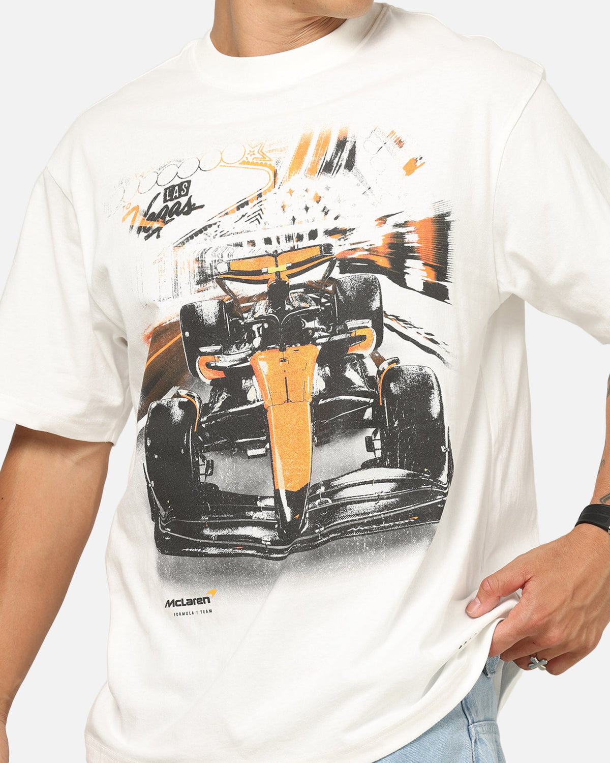Mitchell & Ness X Mclaren Vegas 2025 T-Shirt Vintage White