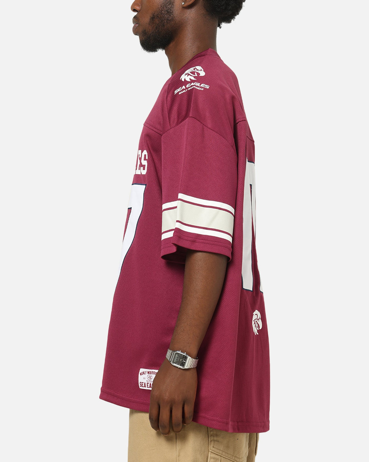 Bleacher Athletic Manly Warringah Sea Eagles NRL Gridiron Mesh Jersey Official Team Color