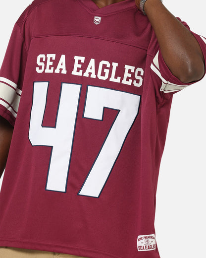 Bleacher Athletic Manly Warringah Sea Eagles NRL Gridiron Mesh Jersey Official Team Color