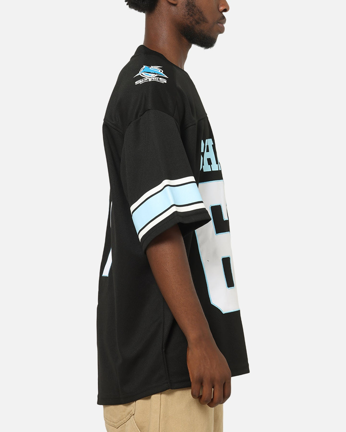 Bleacher Athletic Cronulla-Sutherland Sharks NRL Gridiron Mesh Jersey Official Team Color