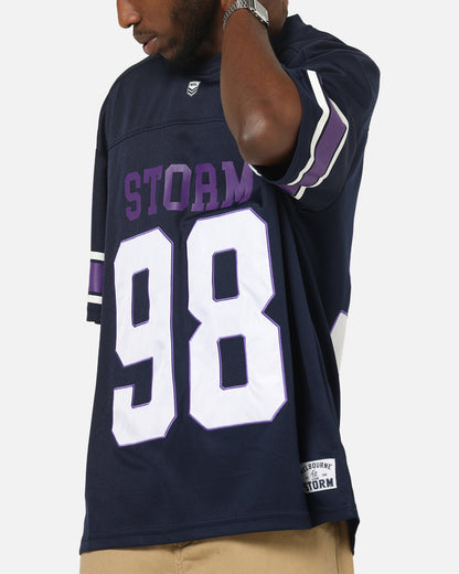 Bleacher Athletic Melbourne Storm NRL Gridiron Mesh Jersey Official Team Color