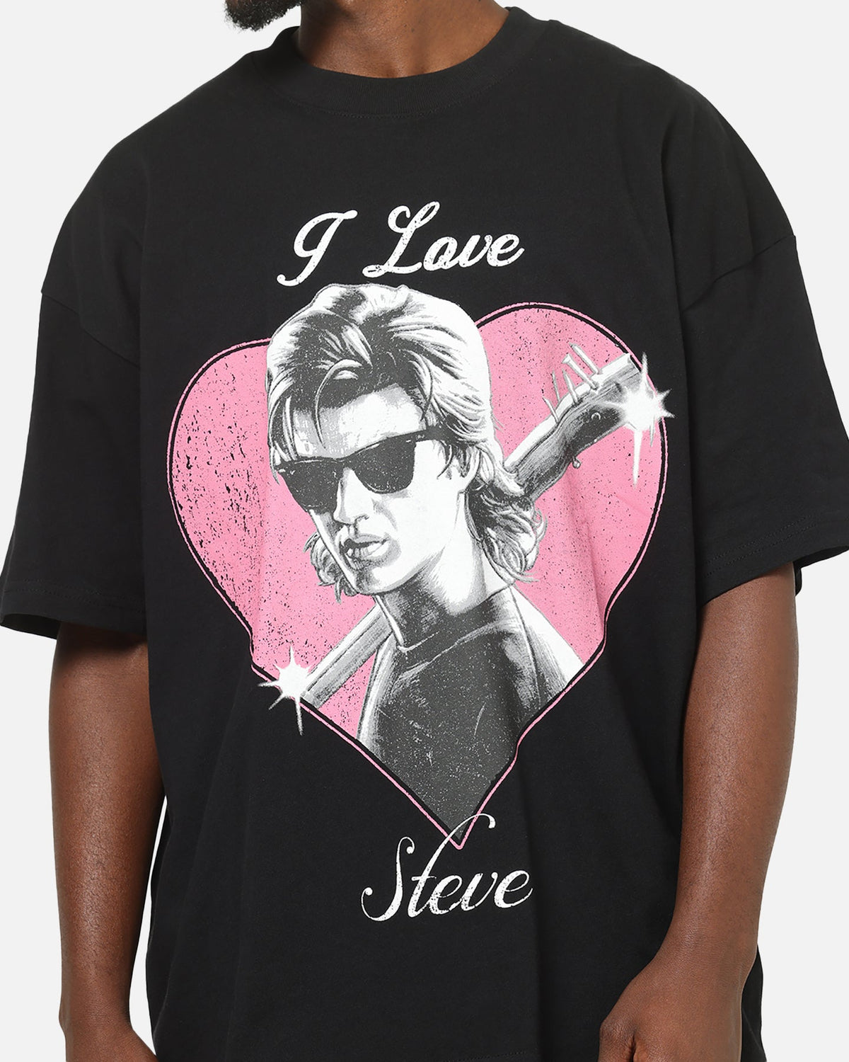73Studio X Stranger Things I Love Steve Heavy T-Shirt Black