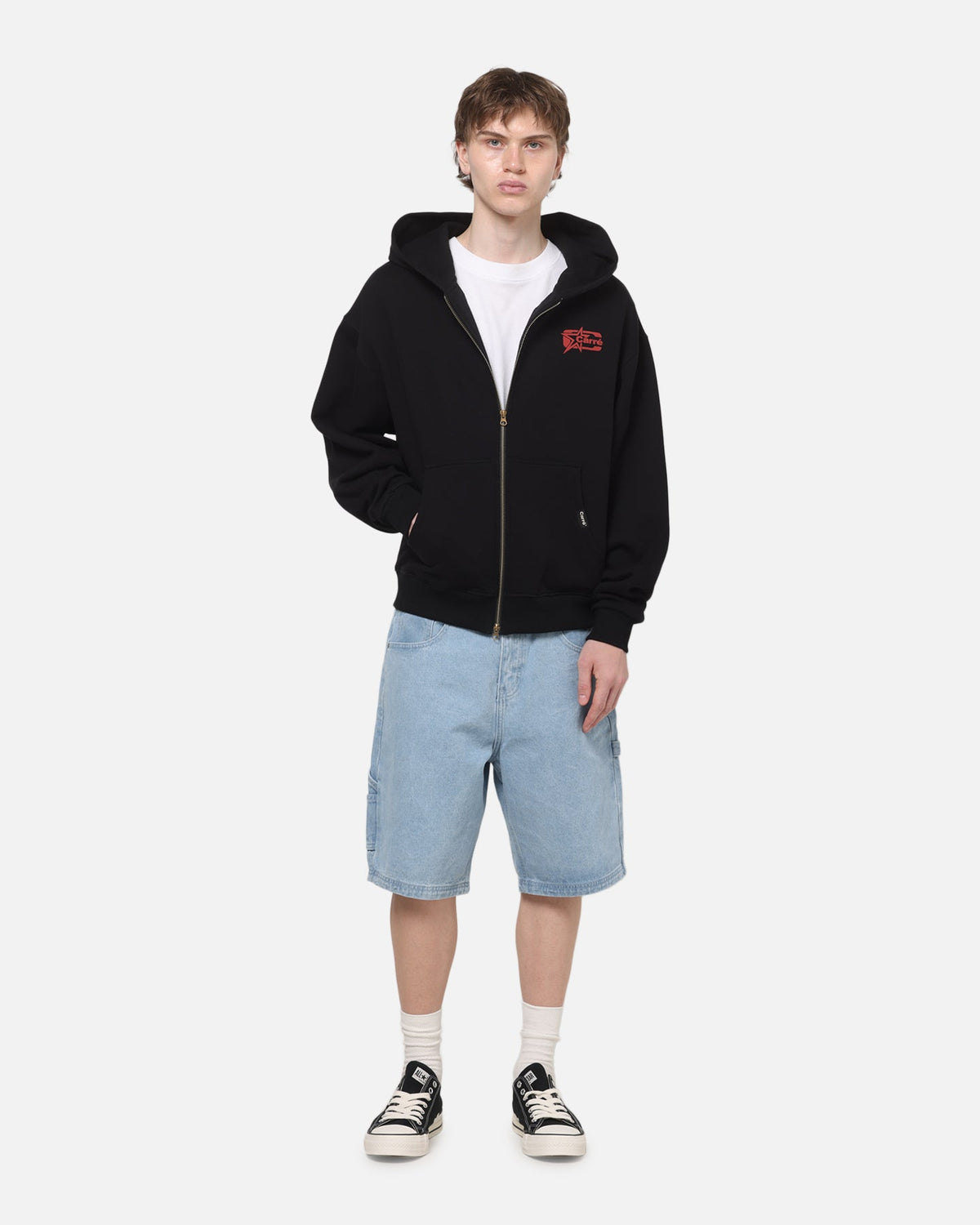 Carre Signature Zip Hoodie Black