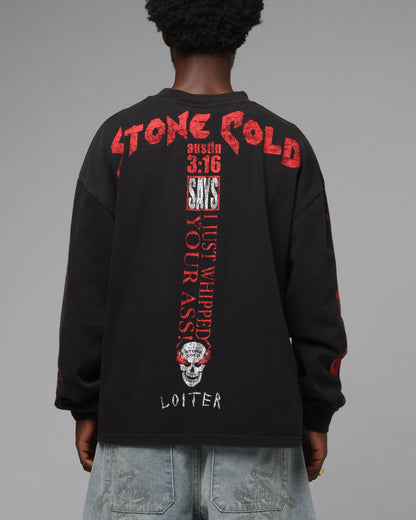 Loiter X WWE Stone Cold Long Sleeve T-Shirt Black