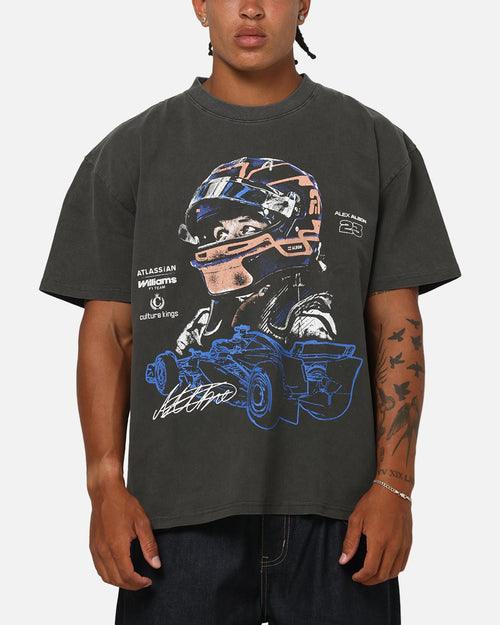 Culture Kings X Atlassian Williams F1 Team Alex Albon Heavy T-Shirt Black Acidwash