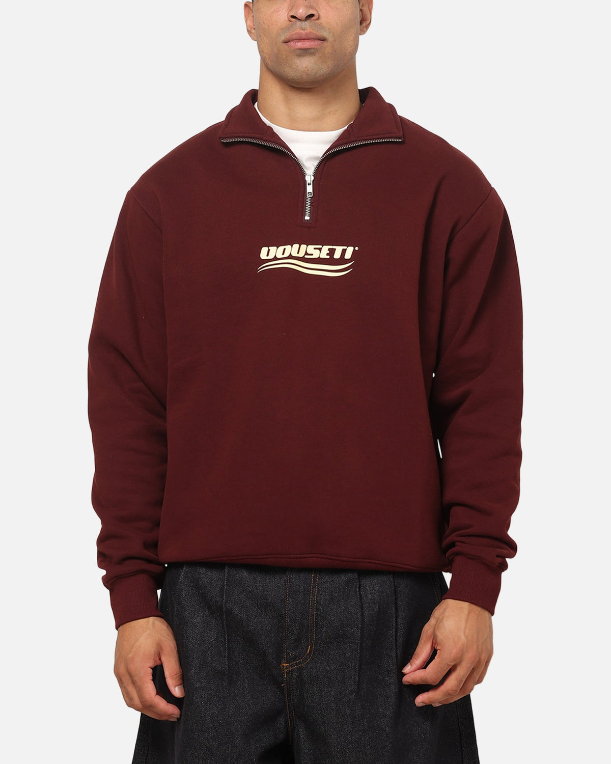 Vouseti Golf Wave Quarter Zip Crewneck Dark Plum