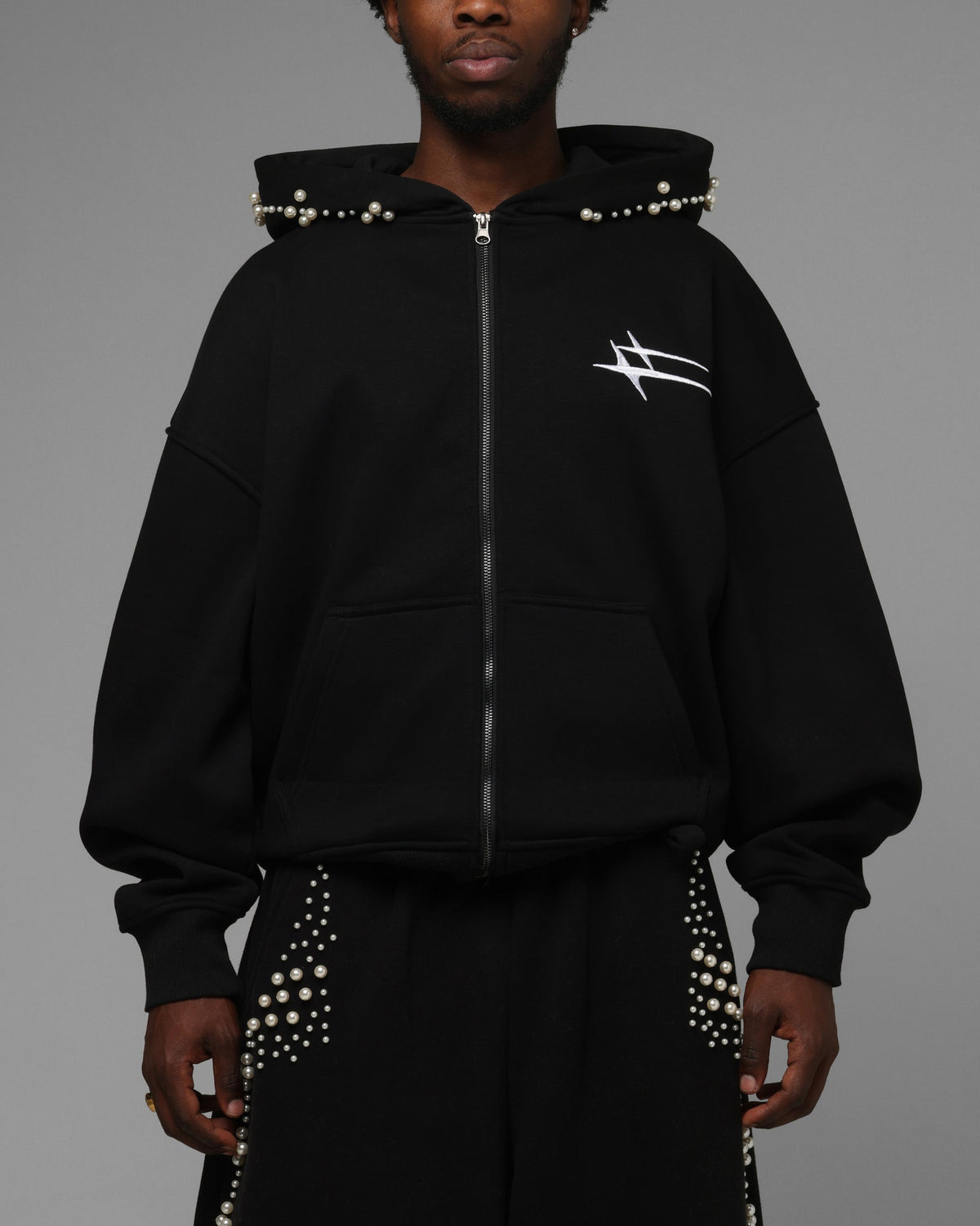 Loiter Pearl Zip Hoodie Black