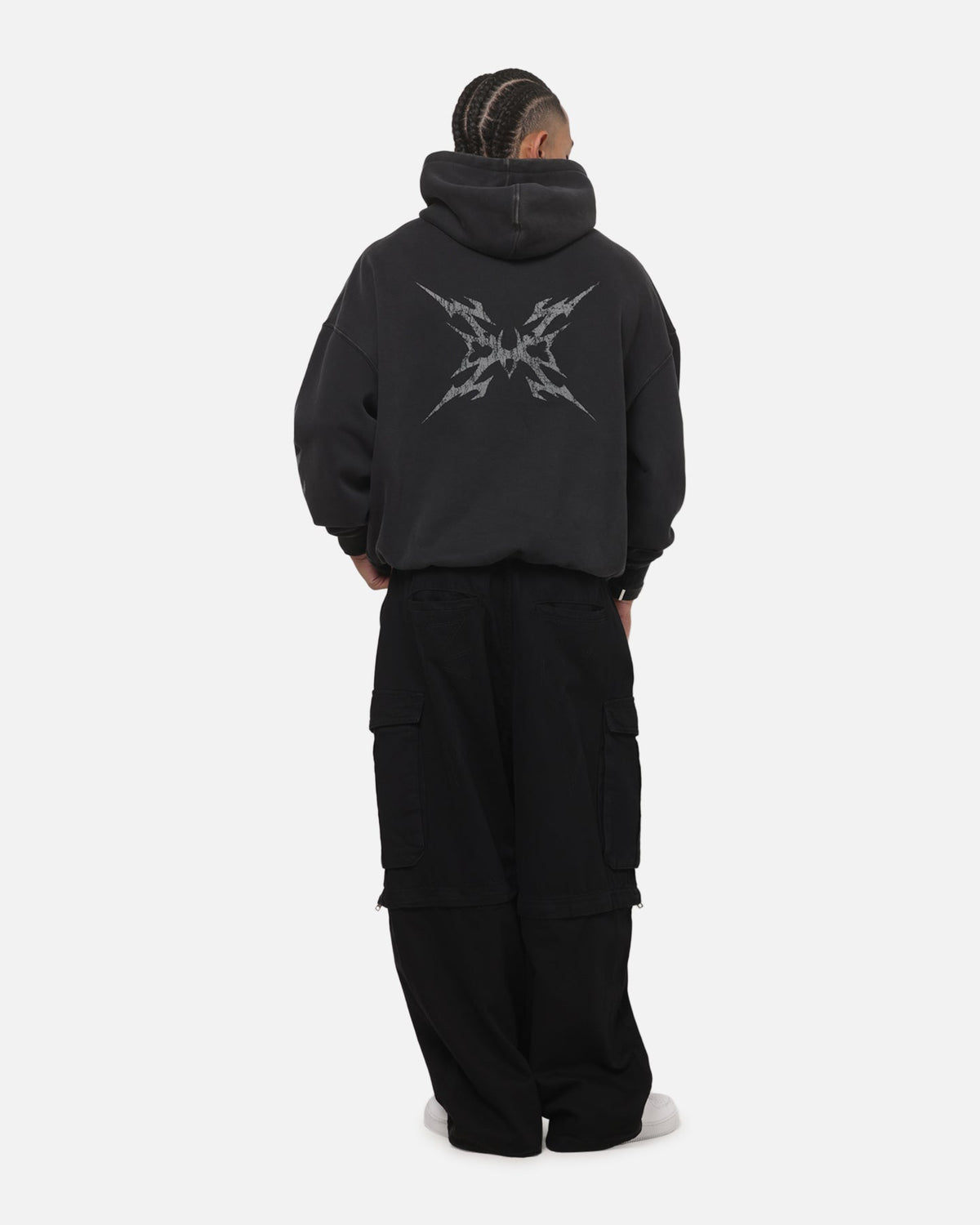 Saint Morta Worldwide Boxy Hoodie Washed Black
