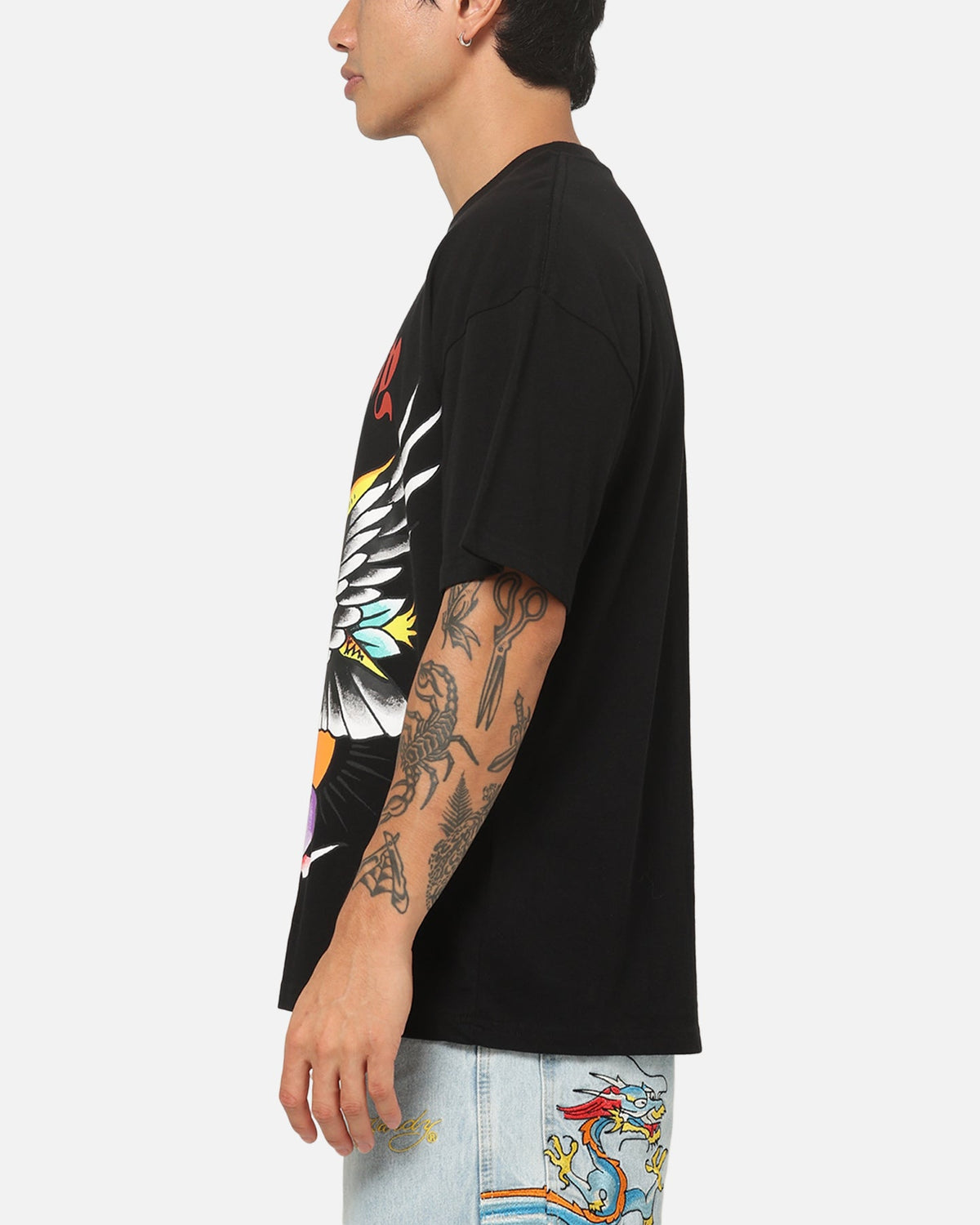 Ed Hardy Brave Hearts T-Shirt Black