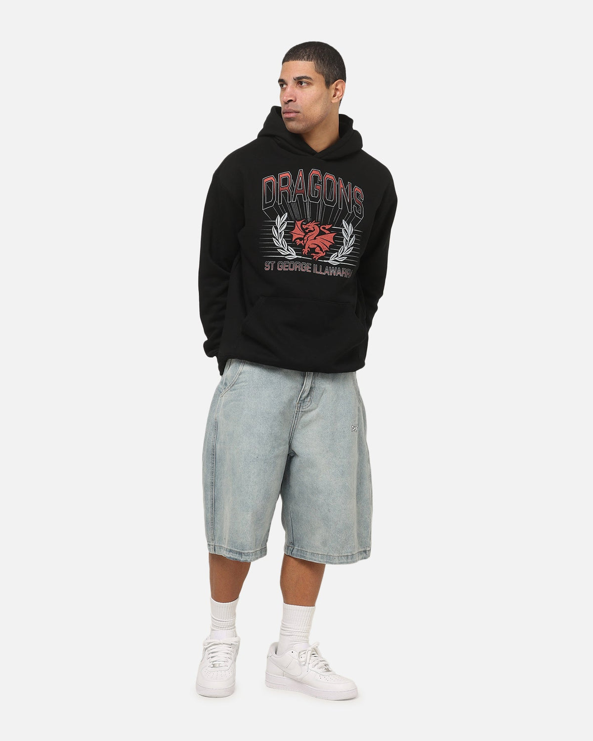 Bleacher Athletic St. George Illawarra Dragons NRL Adult Club Wreath Hoodie Black