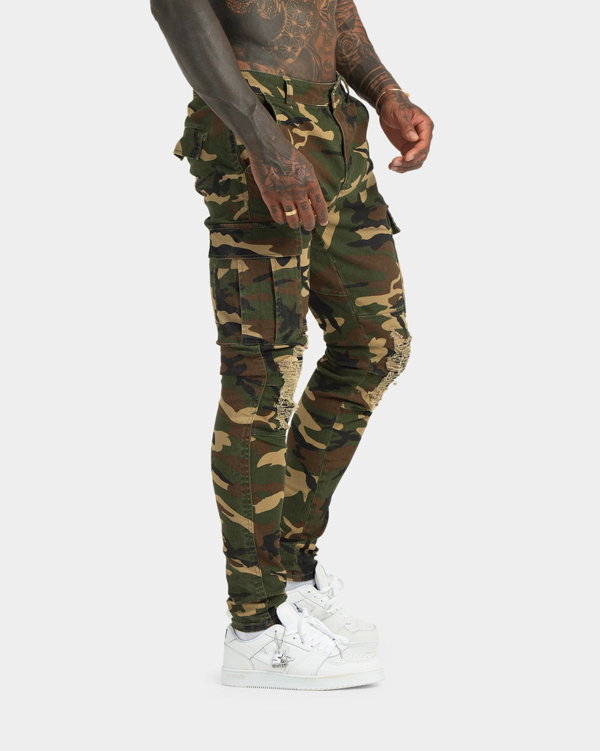 XXIII Sergeant Camo Ripped Jeans Camo