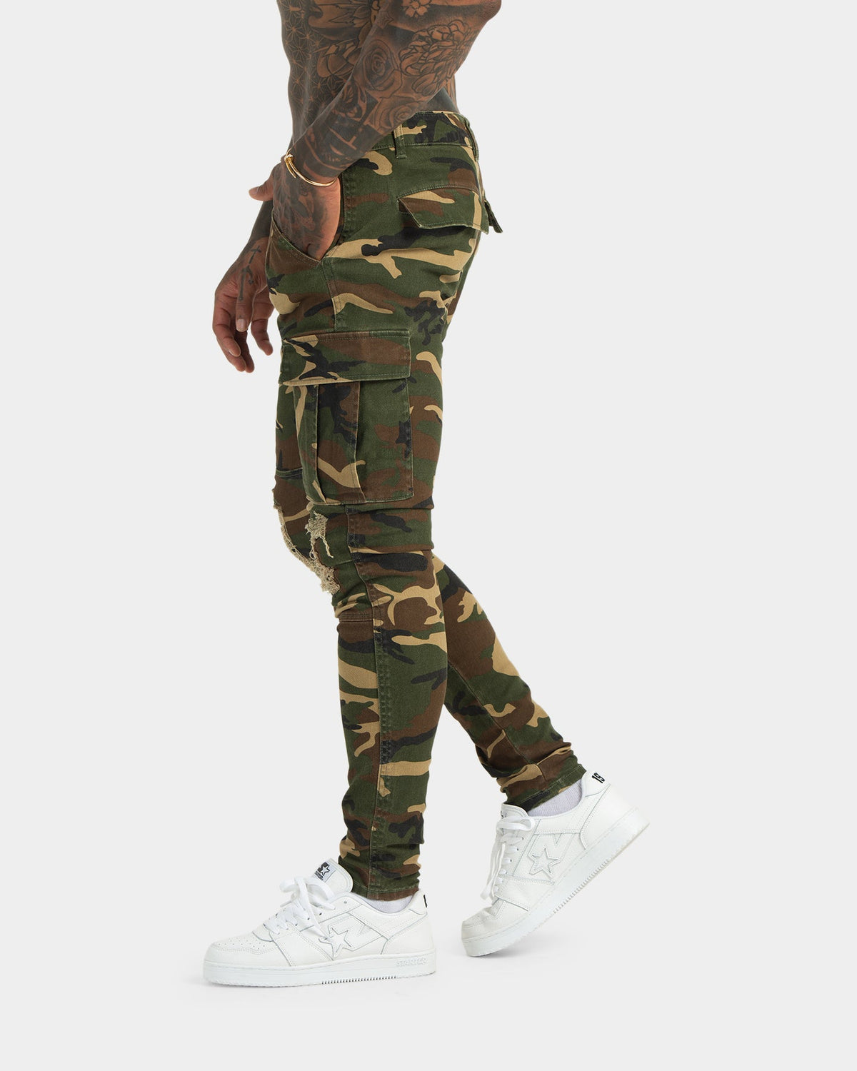 XXIII Sergeant Camo Ripped Jeans Camo