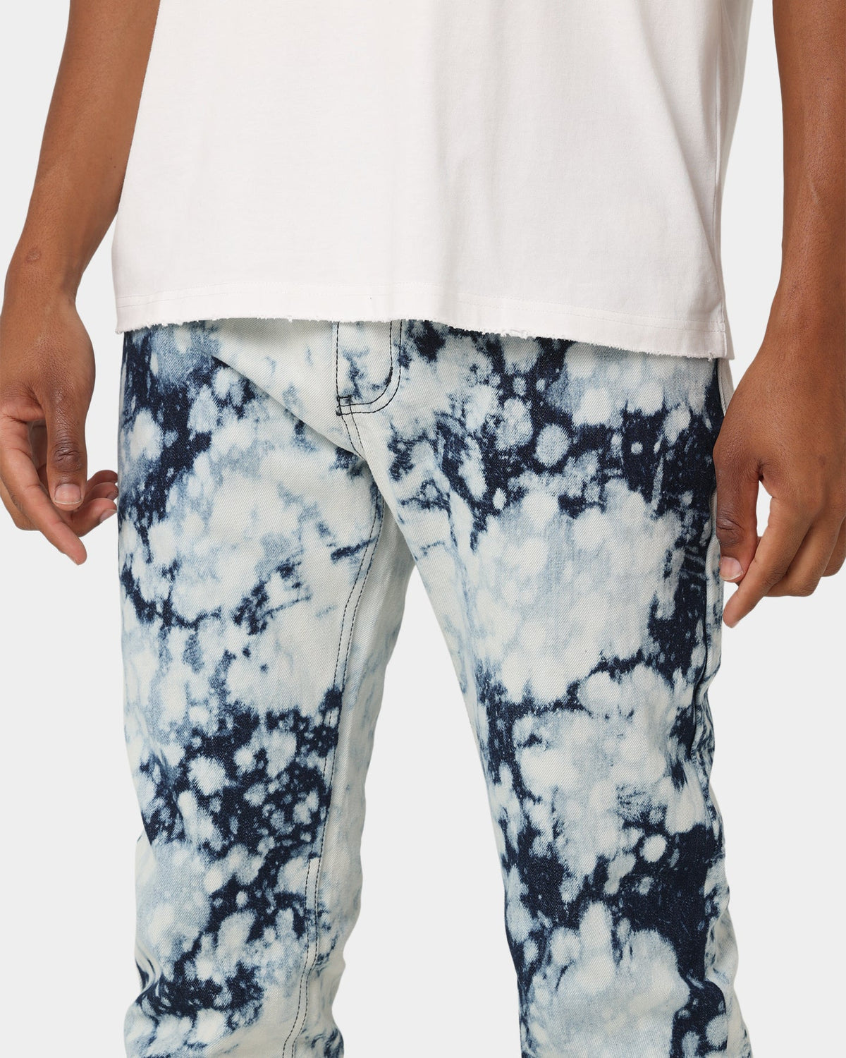 MNML D365 Splash Denim Pants Blue/White