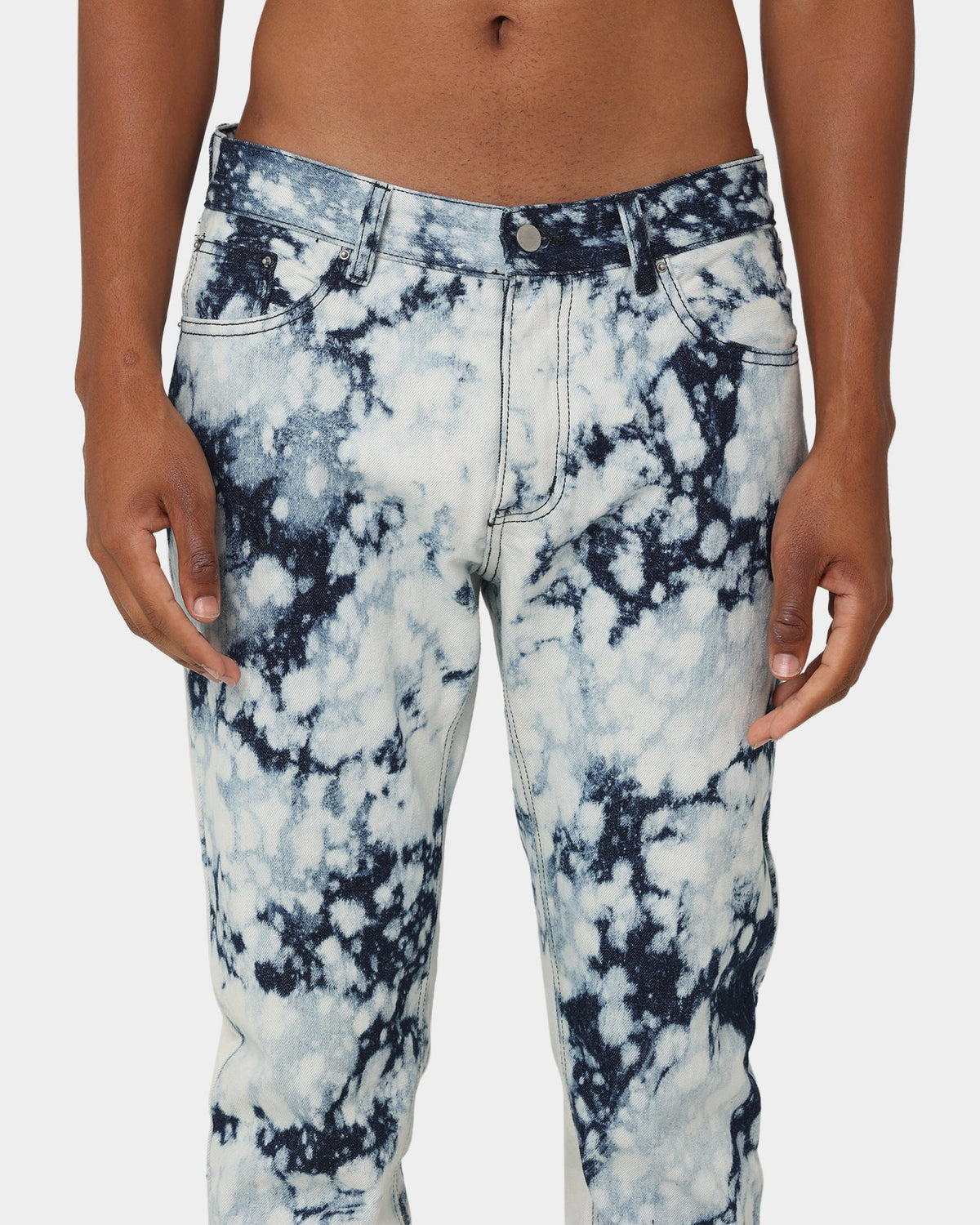 MNML D365 Splash Denim Pants Blue/White