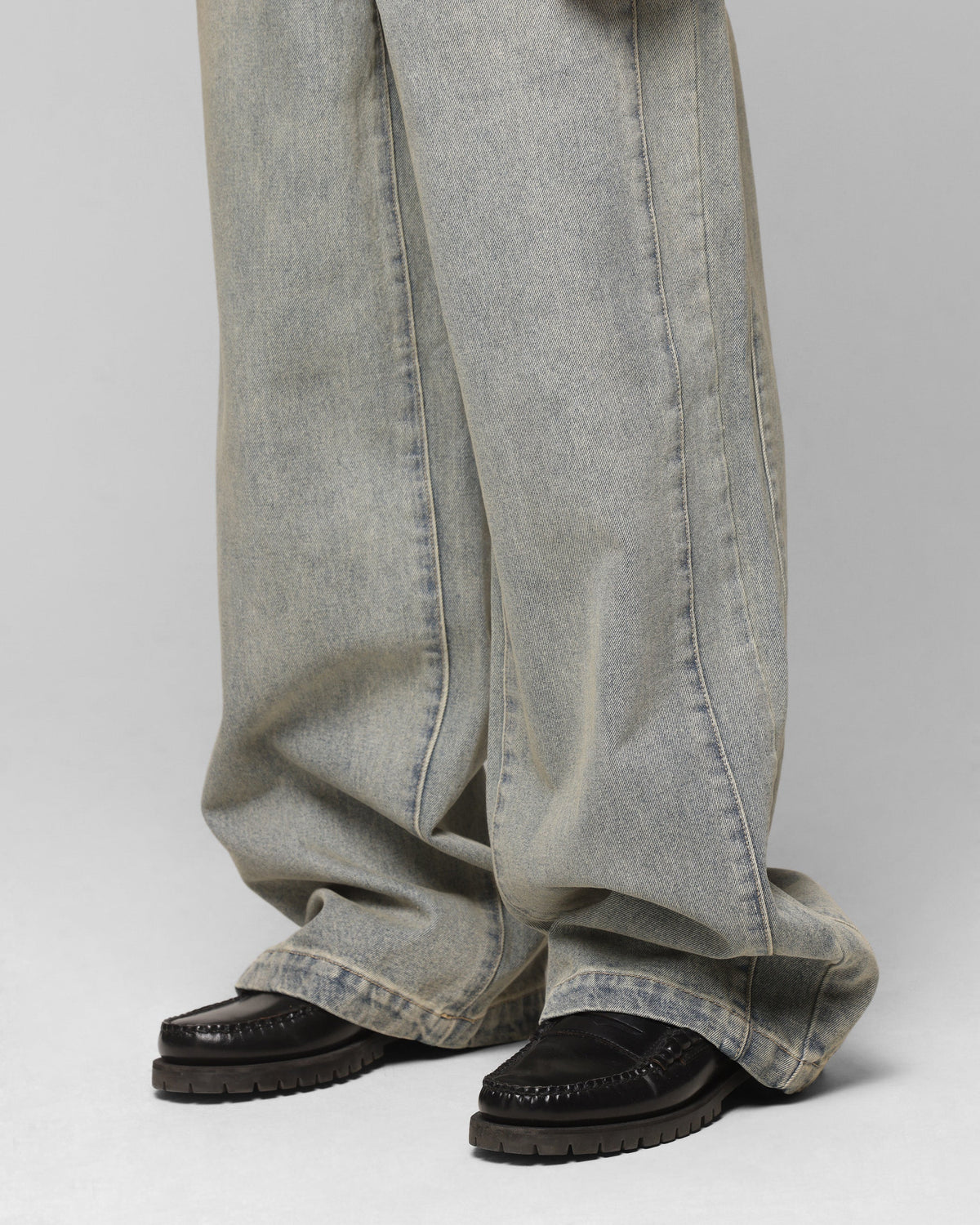 Loiter Star Walker Wide Leg Jean Washed Blue